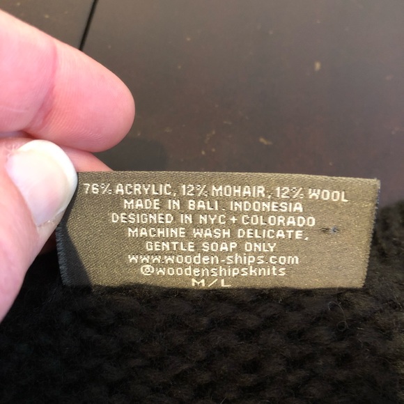 Wooden Ships black front pocket mohair wool blend tunic sweater size M/L - Picture 9 of 13